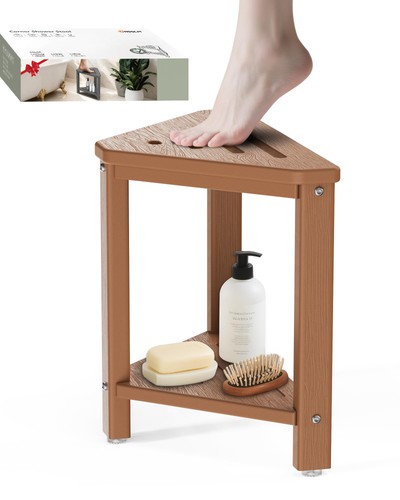 Teak shower foot rest - 15, inch