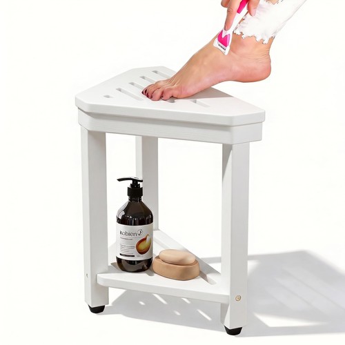 White shower foot rest - in,