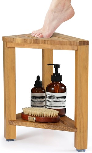 Teak corner shower - teak,